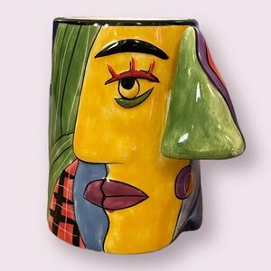 Muzeum Picasso Face Mug Large Nose Abstract Hand Painted